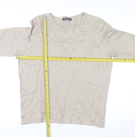 Womens UK Size M Bonmarché Beige Pullover Jumper