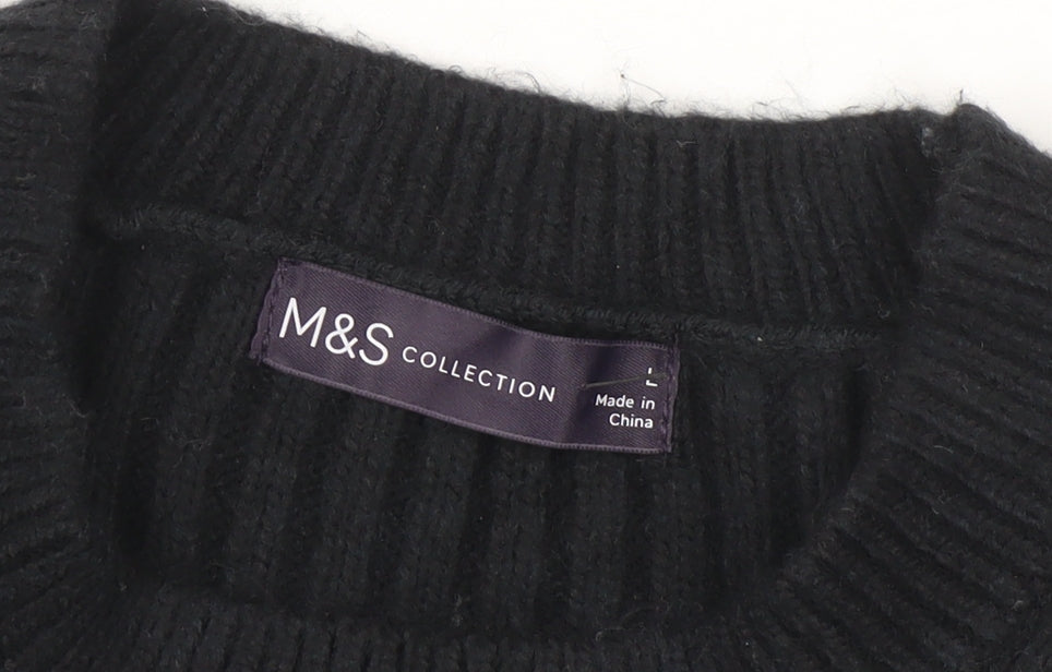 Womens UK Size L Marks and Spencer Black Pullover Jumper