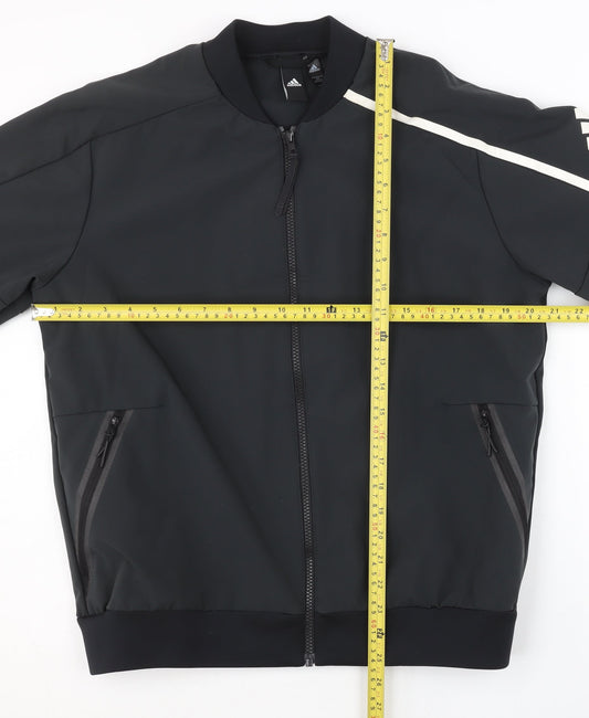 Adidas Men's Black M Track Jacket Full Zip Softshell Activewear