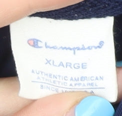 Champion Men's Blue XL Track Jacket Colourblock Hooded Polyester