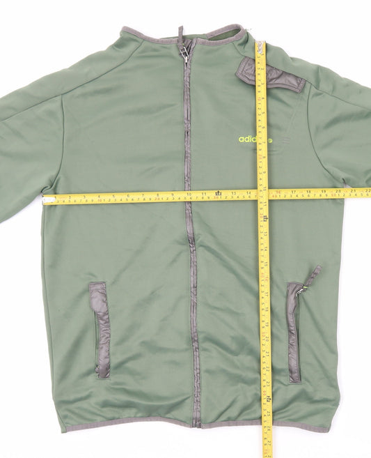 Adidas Men’s Green L Track Jacket Full Zip Sportswear