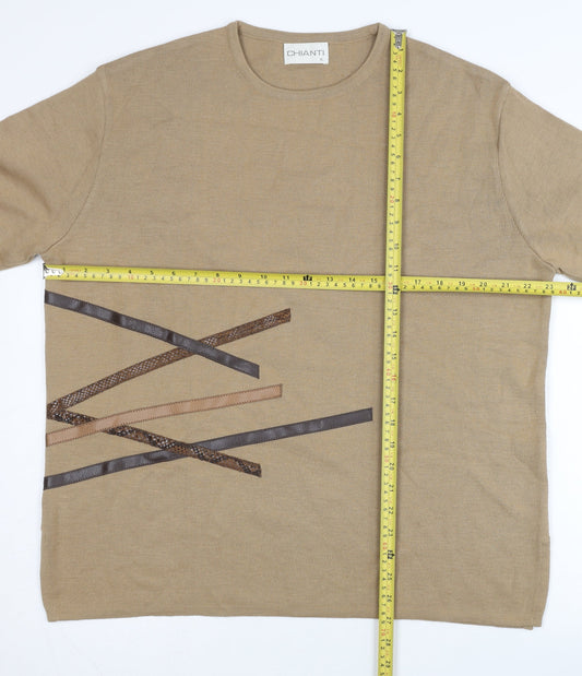 Chianti Women’s Beige Merino Wool Blend Pullover Jumper XL