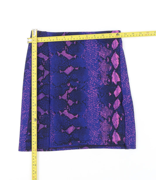Missguided Women’s Multicoloured Snake Print Pencil Skirt Size 8