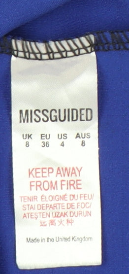 Missguided Women’s Multicoloured Snake Print Pencil Skirt Size 8