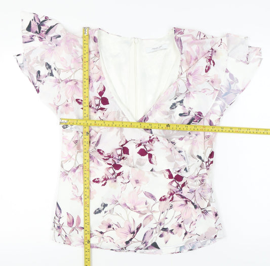 Jacques Vert Women’s Multicolour Floral Wrap Blouse UK 14 Spring