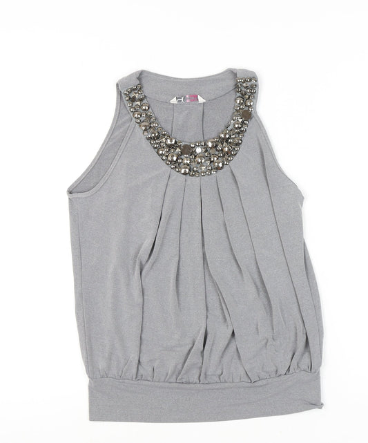 Womens UK Size 12 BHS Grey Basic Tank