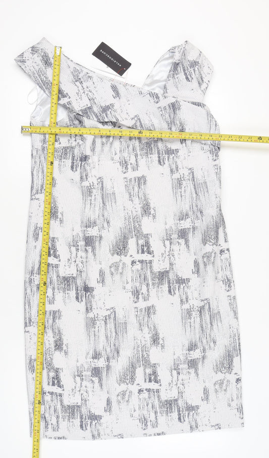 Kaleidoscope Women’s Grey Size 18 Asymmetric Neck Sheath Dress