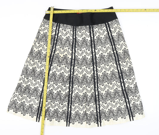 Monsoon Women’s Black Floral Lace A-Line Skirt Size 14 Knee Length