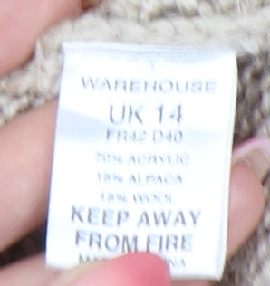 Womens UK Size 14 Warehouse Beige Pullover Jumper