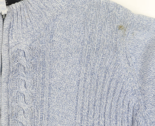 Womens UK Size 18 ISLE Essentials Blue Full Zip Jumper