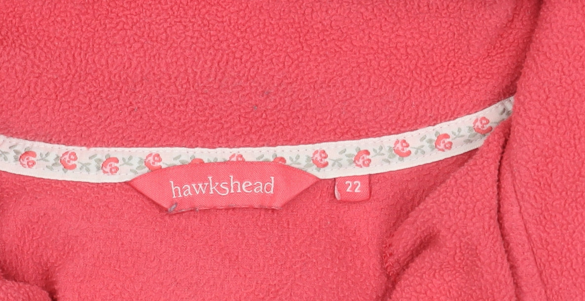 Hawkshead Women’s Pink Fleece Pullover UK 22 Mock Neck 1/4 Zip