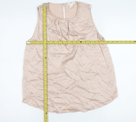 Womens UK Size 10 H&M Beige Basic Blouse
