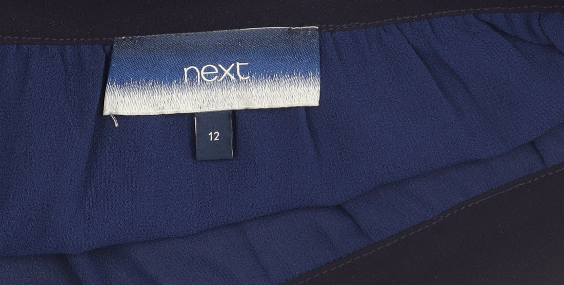 Next Women's Blue Ombre A-Line Knee Length Chiffon Skirt Size 12