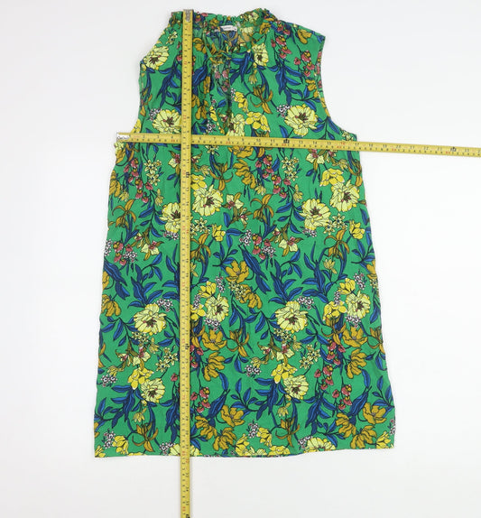 Tu Women’s Green Floral Knee Length Shift Dress Size 10