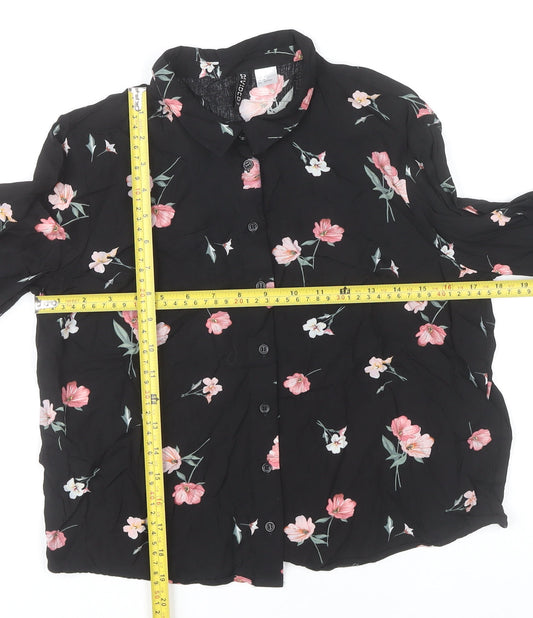 Womens UK Size 6 H&M Black Basic Blouse