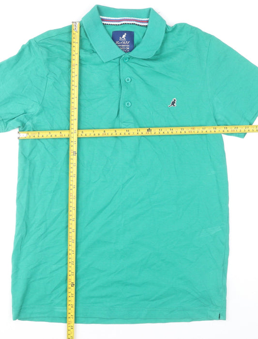 Kangol Men's Green Slim Fit Cotton Polo Shirt XL Short Sleeve Casual