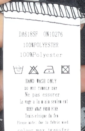 AX Paris Women's Black Abstract Print Ruffle Sleeveless A-Line Dress Size 10