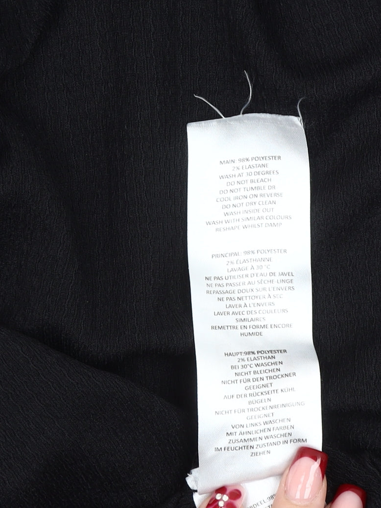 Boohoo Women’s Black Midi Empire Waist Puff Sleeve Dress Size 14