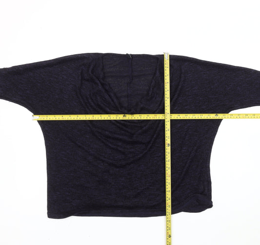 b.young Women's Blue XL Cowl Neck 3/4 Sleeve Pullover Jumper