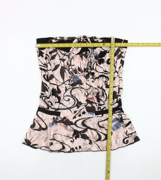 Firetrap Women’s Multicoloured Floral Halter Camisole Top M Viscose Silk