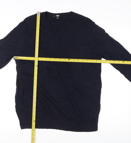 Uniqlo Men’s Blue Wool Crew Neck Pullover Jumper XL
