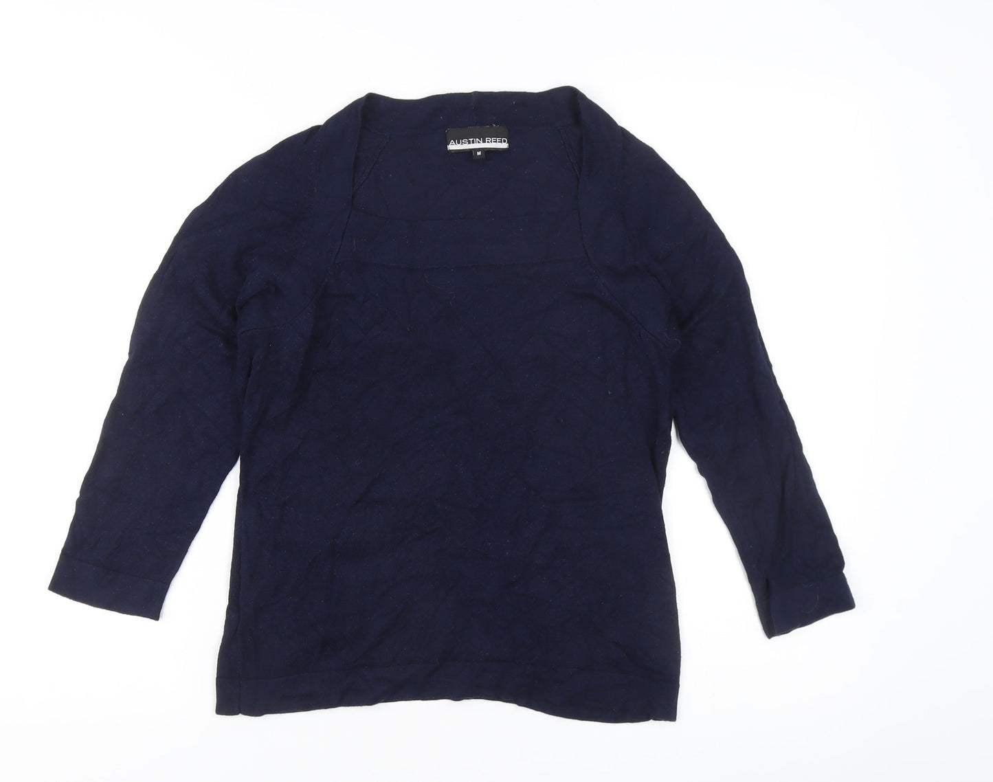 Austin Reed Women’s Blue M Cardigan Tight-Knit 3/4 Sleeve Raglan