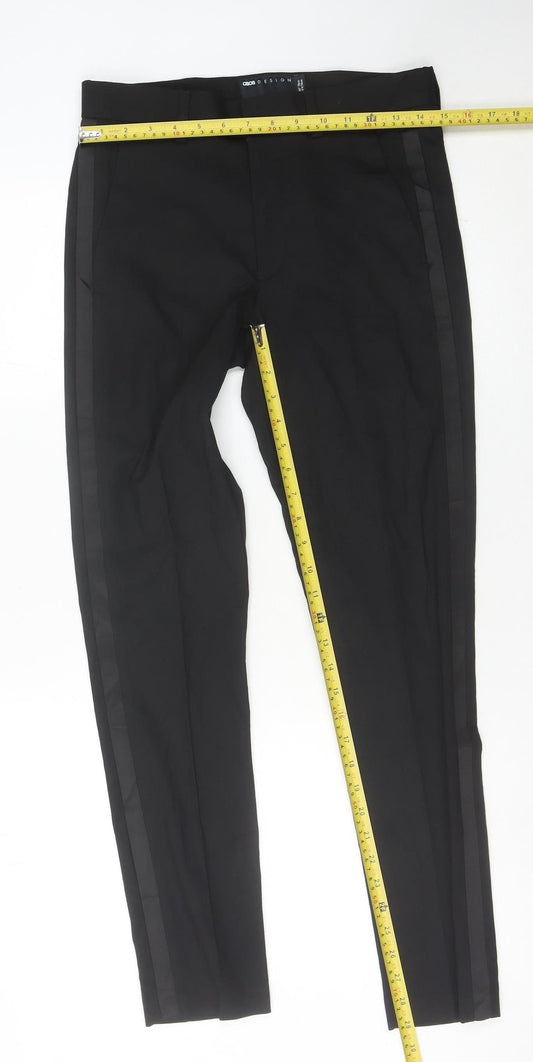 ASOS Men’s Black Slim Fit Formal Trousers 30x30 Straight Leg