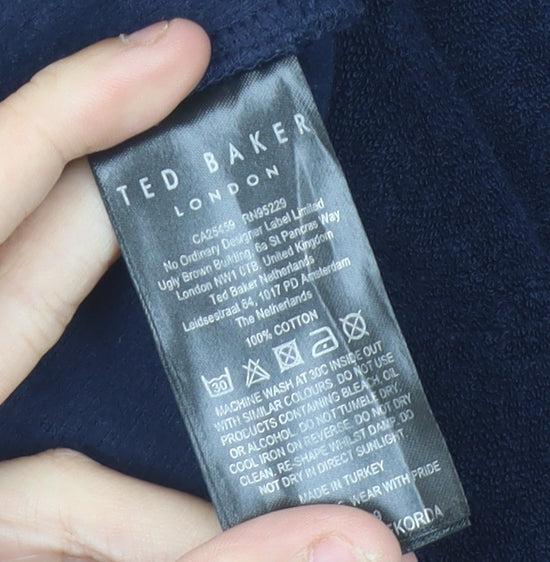 Ted Baker Men's Blue M Full Zip Collared Fleece Sweatshirt