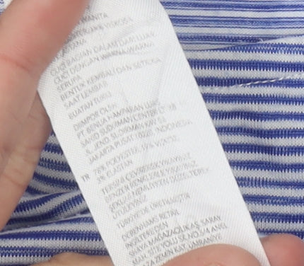 Jasper Conran Women’s Blue Striped Boat Neck T-Shirt Size 10