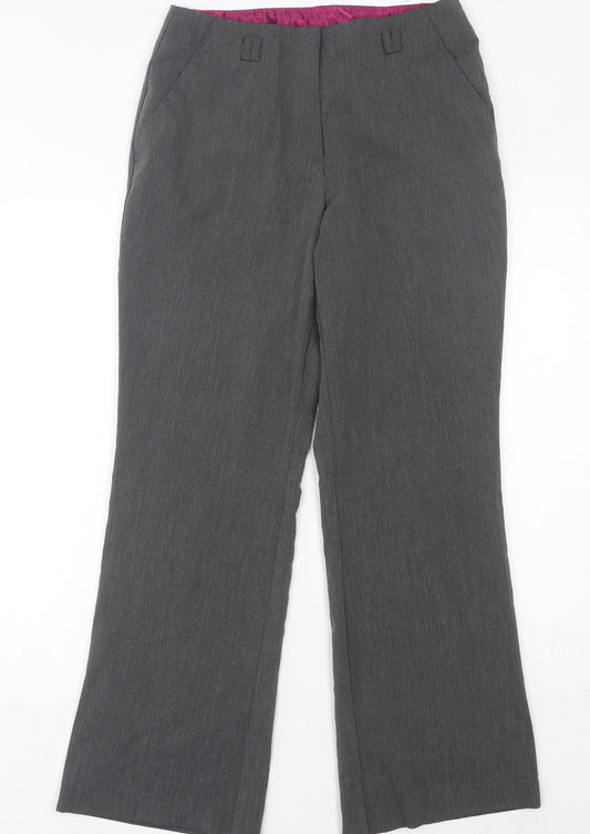 Womens UK Size 10 David Emanuel Regular Fit Dress Pants Grey Trousers