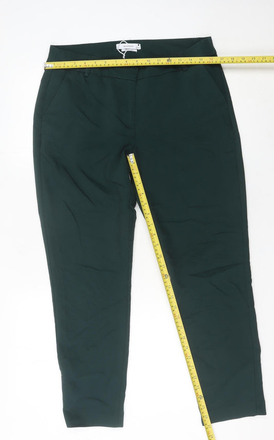 Reserved Women’s Green Slim Fit Straight Leg Trousers Size 14