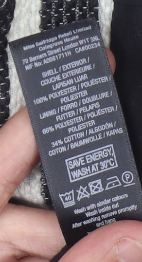 Miss Selfridge Women’s Black Striped A-Line Short Skirt Size 14