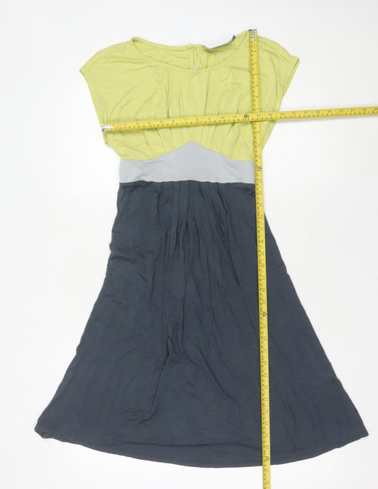 Autonomy Women’s Green Grey Black Colourblock A-Line Dress Size 12