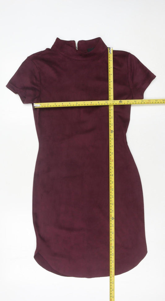 AX Paris Women’s Purple Short Bodycon Dress S High Neck Party