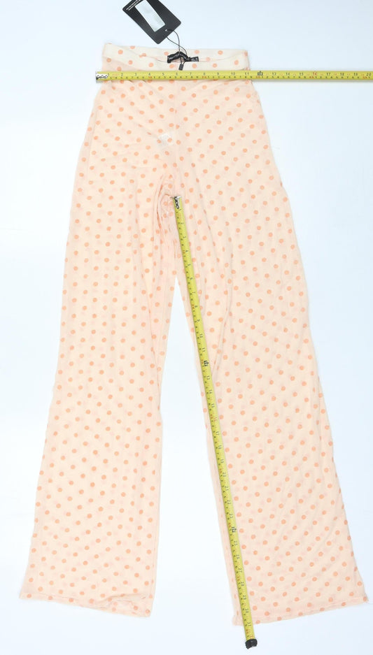 Womens UK Size 4 PRETTYLITTLETHING Regular Fit CasualParty/Cocktail Beige Trouse