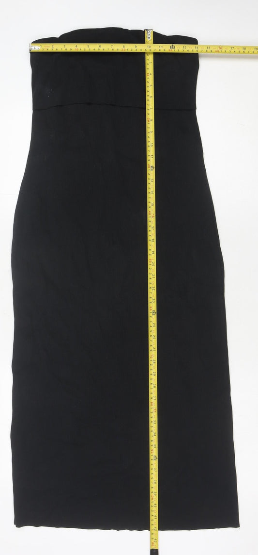 Marks and Spencer Women’s Black Size 10 Bodycon Strapless Knee Length Dress