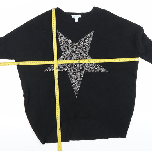 Womens UK Size S Blue Vanilla Black Pullover Jumper