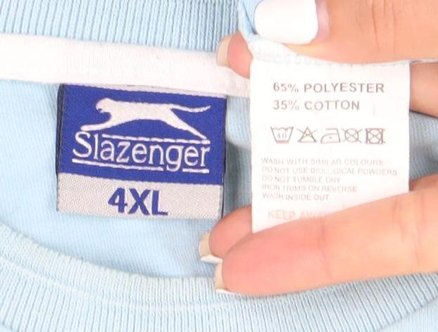 Slazenger Men’s 4XL Blue Crew Neck Short Sleeve T-Shirt