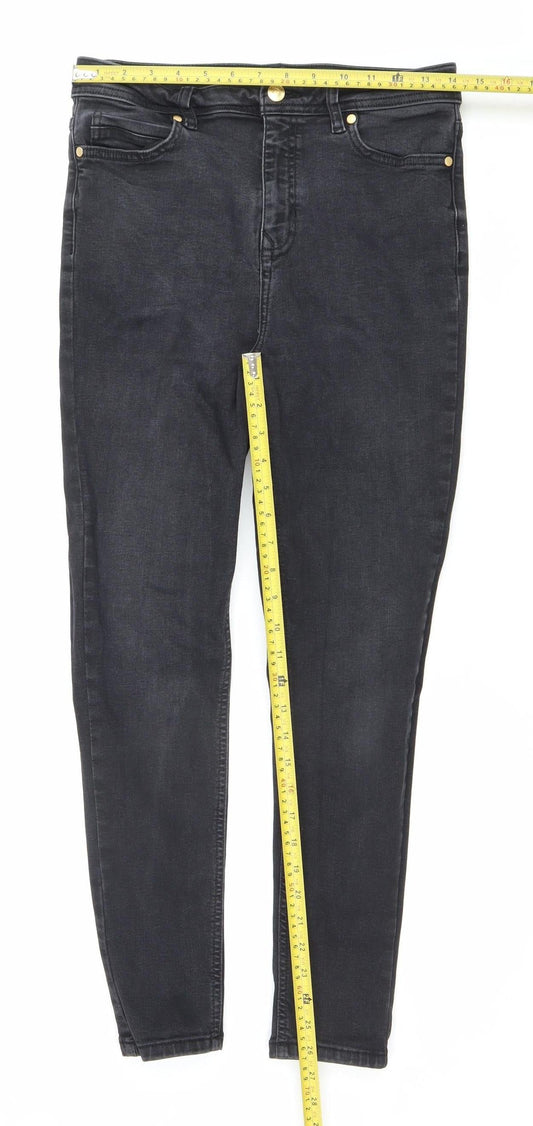 F&F Women’s Black Skinny Jeans Size 12 Slim Fit Dark Wash Stretch