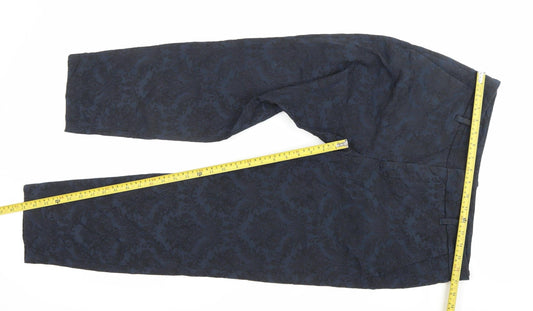 Womens UK Size L Zara Slim Fit Chino Blue Trousers