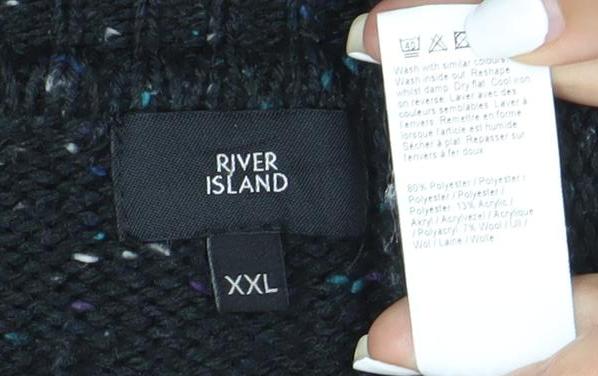 Womens UK Size 2XL River Island Black Pullover Jumper