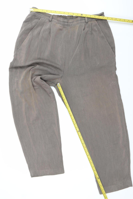 Essence Women’s Brown Size 20 Harem Tapered Trousers Lightweight