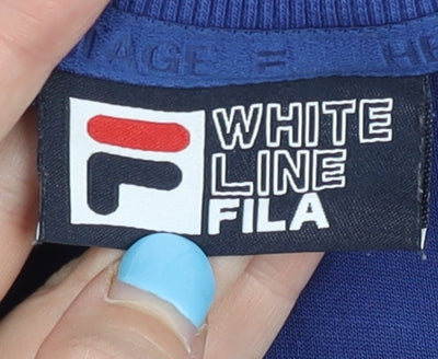 Additional view of Fila unisex blue m pullover sweatshirt crew neck logo graphic