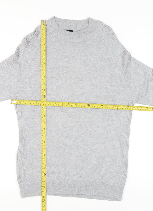 River Island Men’s Grey Crew Neck Pullover Jumper M Regular Fit Knit