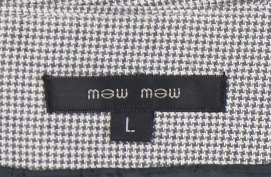 Mew Mew Women’s Grey Houndstooth Knee Length Pencil Skirt L