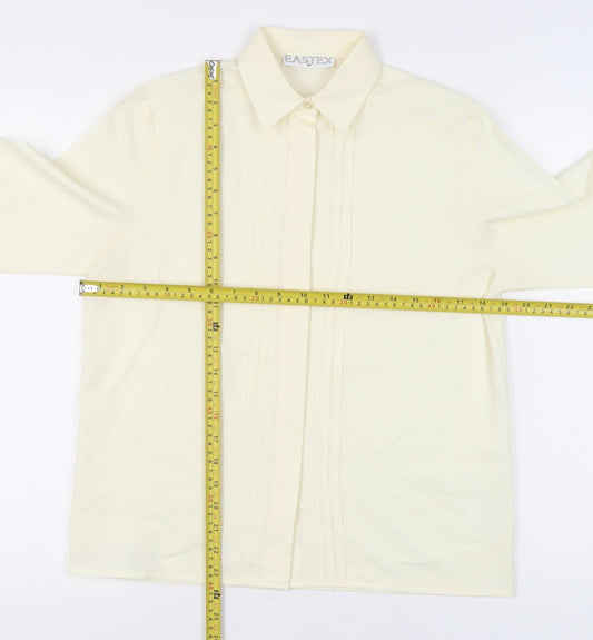 Womens UK Size 10 Eastex Ivory Basic Button-Up