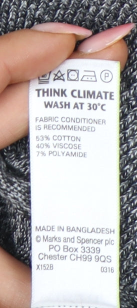 Marks and Spencer Men's Grey M Crew Neck Cotton Blend Jumper