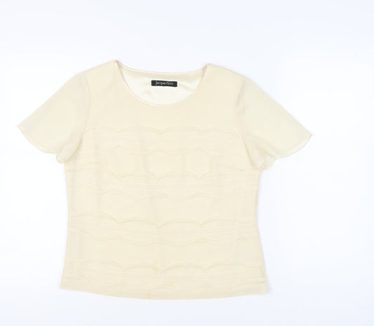 Womens UK Size 10 Jacques Vert Ivory Basic Blouse