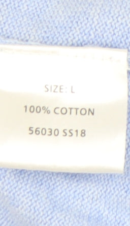 Greenwoods Men’s Blue Cotton Crew Neck Pullover Jumper L