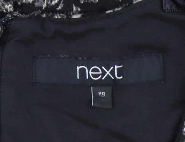 Next Women’s Black Animal Print A-Line Dress Size 8 Sleeveless